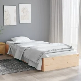 Solid wood bed frame 90x190 cm by , Beds and slatted bases - Ref: Foro24-820067, Price: 80,71 €, Discount: %