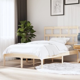 Estructura de cama de madera maciza de pino 140x200 cm de , Camas y somieres - Ref: Foro24-3101218, Precio: 120,44 €, Descuen...