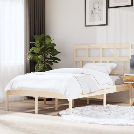 Estructura de cama de madera maciza de pino 140x200 cm de , Camas y somieres - Ref: Foro24-3101218, Precio: 120,44 €, Descuen...