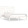 Estructura de cama doble pequeña madera maciza blanca 120x190cm de , Camas y somieres - Ref: Foro24-3104514, Precio: 121,54 €...