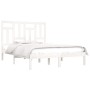 Estructura de cama doble pequeña madera maciza blanca 120x190cm de , Camas y somieres - Ref: Foro24-3104514, Precio: 121,54 €...