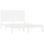 Estructura de cama de madera maciza de pino blanca 160x200 cm de , Camas y somieres - Ref: Foro24-3104619, Precio: 162,04 €, ...
