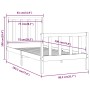 Estructura de cama madera maciza individual blanco 75x190 cm de , Camas y somieres - Ref: Foro24-3105186, Precio: 118,82 €, D...