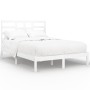 Estructura de cama doble pequeña madera maciza blanca 120x190cm de , Camas y somieres - Ref: Foro24-3105766, Precio: 120,95 €...