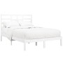 Estructura de cama doble pequeña madera maciza blanca 120x190cm de , Camas y somieres - Ref: Foro24-3105766, Precio: 120,95 €...