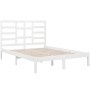 Estructura de cama doble pequeña madera maciza blanca 120x190cm de , Camas y somieres - Ref: Foro24-3105766, Precio: 120,95 €...