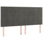 Cabeceros 4 unidades de terciopelo gris oscuro 100x5x78/88 cm de , Cabeceros y pies de cama - Ref: Foro24-3116399, Precio: 11...