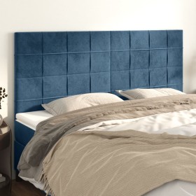 Cabeceros 4 unidades de terciopelo azul oscuro 80x5x78/88 cm de , Cabeceros y pies de cama - Ref: Foro24-3116390, Precio: 98,...