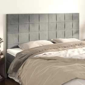 Cabeceros 4 unidades de terciopelo gris claro 80x5x78/88 cm de , Cabeceros y pies de cama - Ref: Foro24-3116386, Precio: 116,...
