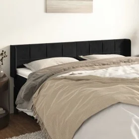 Black velvet headboard 163x16x78/88 cm by , Headboards and footboards - Ref: Foro24-3118824, Price: 79,36 €, Discount: %