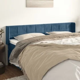 Dunkelblaues Samtkopfteil 163x16x78/88 cm von , Kopf- und Fußteile - Ref: Foro24-3118826, Preis: 71,84 €, Rabatt: %