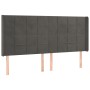 Cabecero con orejas de terciopelo gris oscuro 163x16x118/128 cm de , Cabeceros y pies de cama - Ref: Foro24-3119635, Precio: ...