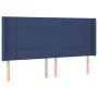 Cabecero con orejas de tela azul 163x16x118/128 cm de , Cabeceros y pies de cama - Ref: Foro24-3119592, Precio: 112,45 €, Des...