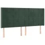 Headboard with dark green velvet ears 163x16x118/128cm by , Headboards and footboards - Ref: Foro24-3119637, Price: 128,62 €,...