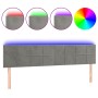 Cabecero con LED de terciopelo gris claro 160x5x78/88 cm de , Cabeceros y pies de cama - Ref: Foro24-3121666, Precio: 67,22 €...