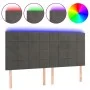 Dark gray velvet headboard with LED lights 160x5x118/128 cm by , Headboards and footboards - Ref: Foro24-3122479, Price: 128,...
