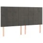 Dark gray velvet headboard with LED lights 160x5x118/128 cm by , Headboards and footboards - Ref: Foro24-3122479, Price: 128,...