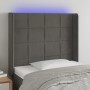 Cabecero con LED de terciopelo gris oscuro 83x16x118/128 cm de , Cabeceros y pies de cama - Ref: Foro24-3124079, Precio: 78,3...