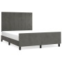 Estructura cama con cabecero terciopelo gris oscuro 140x200 cm de , Camas y somieres - Ref: Foro24-3125758, Precio: 207,64 €,...