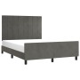 Estructura cama con cabecero terciopelo gris oscuro 140x200 cm de , Camas y somieres - Ref: Foro24-3125758, Precio: 207,64 €,...