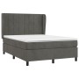 Cama box spring con colchón terciopelo gris oscuro 140x200 cm de , Camas y somieres - Ref: Foro24-3129214, Precio: 492,17 €, ...
