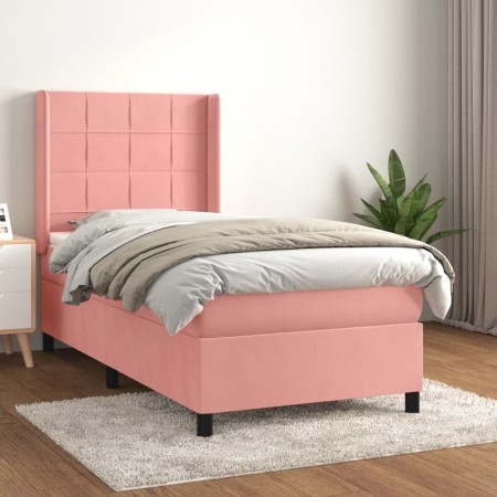 Cama box spring con colchón terciopelo rosa 80x200 cm de , Camas y somieres - Ref: Foro24-3132650, Precio: 329,46 €, Descuent...