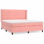 Cama box spring con colchón terciopelo rosa 160x200 cm de , Camas y somieres - Ref: Foro24-3132692, Precio: 553,22 €, Descuen...