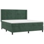 Cama box spring con colchón terciopelo verde oscuro 160x200 cm de , Camas y somieres - Ref: Foro24-3132690, Precio: 586,05 €,...