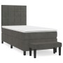 Cama box spring con colchón terciopelo gris oscuro 80x200 cm de , Camas y somieres - Ref: Foro24-3137810, Precio: 354,28 €, D...
