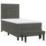 Cama box spring con colchón terciopelo gris oscuro 80x200 cm de , Camas y somieres - Ref: Foro24-3137810, Precio: 354,28 €, D...