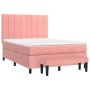 Cama box spring con colchón terciopelo rosa 140x190 cm de , Camas y somieres - Ref: Foro24-3137844, Precio: 527,56 €, Descuen...