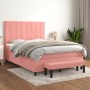 Cama box spring con colchón terciopelo rosa 140x200 cm de , Camas y somieres - Ref: Foro24-3137850, Precio: 522,05 €, Descuen...