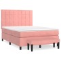 Cama box spring con colchón terciopelo rosa 140x200 cm de , Camas y somieres - Ref: Foro24-3137850, Precio: 522,05 €, Descuen...