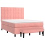 Cama box spring con colchón terciopelo rosa 140x200 cm de , Camas y somieres - Ref: Foro24-3137850, Precio: 522,05 €, Descuen...