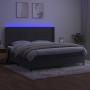 Cama box spring colchón y LED terciopelo gris oscuro 200x200 cm de , Camas y somieres - Ref: Foro24-3139584, Precio: 629,20 €...