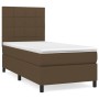 Cama box spring con colchón tela marrón oscuro 100x200 cm de , Camas y somieres - Ref: Foro24-3141756, Precio: 352,39 €, Desc...