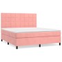 Cama box spring con colchón terciopelo rosa 160x200 cm de , Camas y somieres - Ref: Foro24-3143036, Precio: 533,46 €, Descuen...