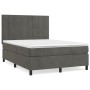 Cama box spring con colchón terciopelo gris oscuro 140x190 cm de , Camas y somieres - Ref: Foro24-3143020, Precio: 490,85 €, ...