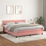 Cama box spring con colchón terciopelo rosa 160x200 cm de , Camas y somieres - Ref: Foro24-3141316, Precio: 453,21 €, Descuen...