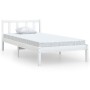 Estructura de cama madera maciza de pino blanco 75x190 cm de , Camas y somieres - Ref: Foro24-810043, Precio: 74,64 €, Descue...