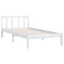 Estructura de cama madera maciza de pino blanco 75x190 cm de , Camas y somieres - Ref: Foro24-810043, Precio: 74,64 €, Descue...