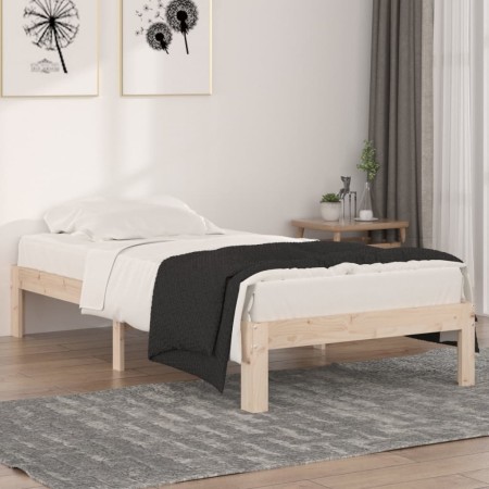 Estructura de cama madera maciza 90x190 cm de , Camas y somieres - Ref: Foro24-810330, Precio: 65,88 €, Descuento: %