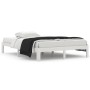Estructura de cama madera maciza de pino blanca 140x200 cm de , Camas y somieres - Ref: Foro24-810366, Precio: 106,89 €, Desc...