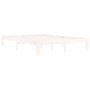 Estructura de cama madera maciza de pino blanca 140x200 cm de , Camas y somieres - Ref: Foro24-810366, Precio: 106,89 €, Desc...