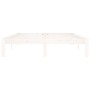 Estructura de cama madera maciza de pino blanca 140x200 cm de , Camas y somieres - Ref: Foro24-810366, Precio: 106,89 €, Desc...