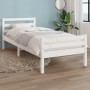 Estructura de cama madera maciza blanca 100x200 cm de , Camas y somieres - Ref: Foro24-814810, Precio: 111,71 €, Descuento: %
