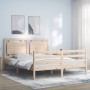 Estructura de cama con cabecero madera maciza 160x200 cm de , Camas y somieres - Ref: Foro24-3194061, Precio: 154,57 €, Descu...