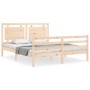 Estructura de cama con cabecero madera maciza 160x200 cm de , Camas y somieres - Ref: Foro24-3194061, Precio: 154,57 €, Descu...