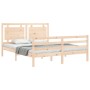 Estructura de cama con cabecero madera maciza 160x200 cm de , Camas y somieres - Ref: Foro24-3194061, Precio: 154,57 €, Descu...
