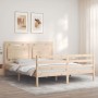 Estructura de cama con cabecero madera maciza 160x200 cm de , Camas y somieres - Ref: Foro24-3194061, Precio: 154,57 €, Descu...